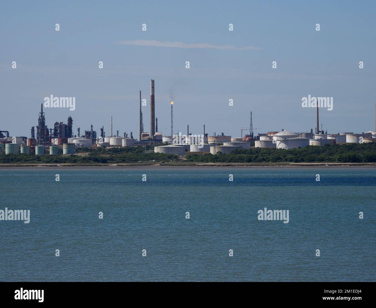 Esso Fawley Oil Refinery and Petrochemical Plant, Fawley, Southampton, Vereinigtes Königreich Stockfoto