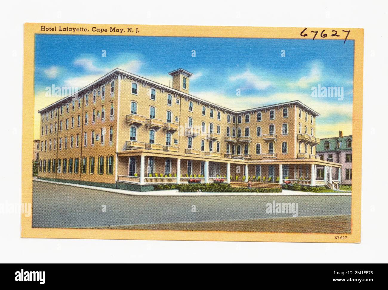 Hotel Lafayette, Cape May, N. J. , Hotels, Tichnor Brothers Collection, Postkarten der Vereinigten Staaten Stockfoto