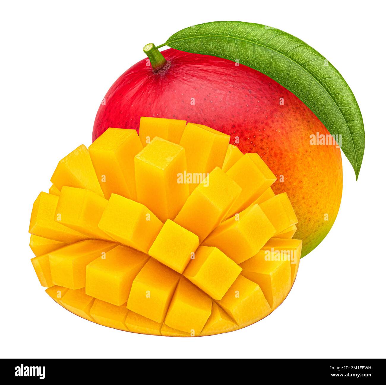 Mango-Frucht isoliert auf weißem Hintergrund Stockfoto