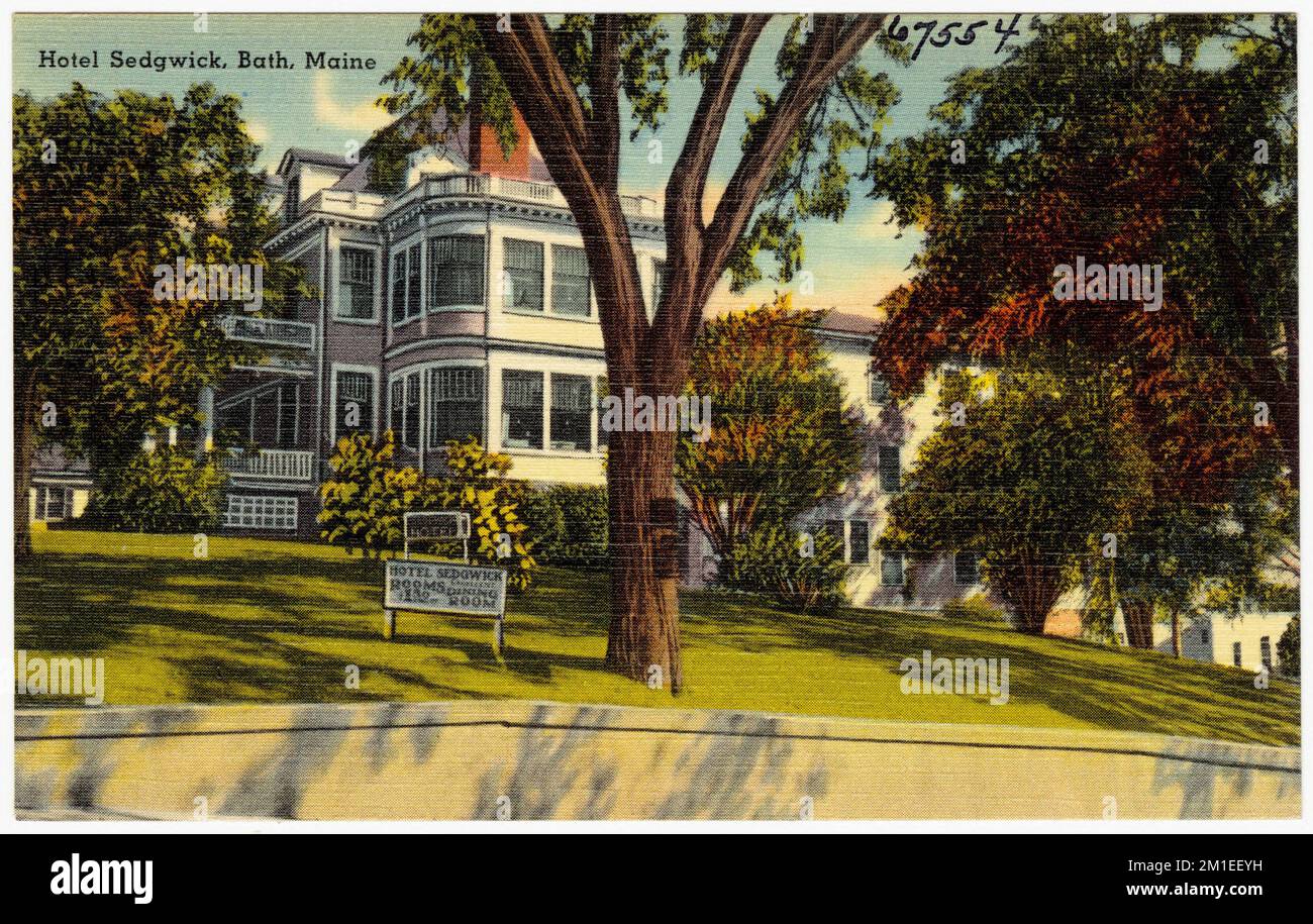 Hotel Sedgwick, Bath, Maine , Hotels, Tichnor Brothers Collection, Postkarten der Vereinigten Staaten Stockfoto
