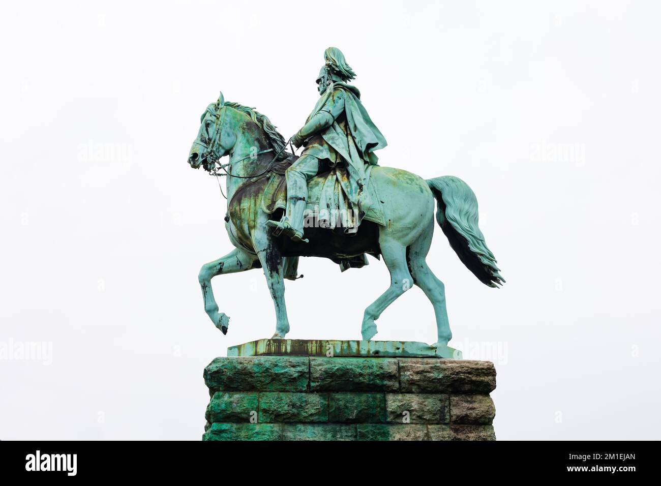 Bronzestatue von König König Wilhelm Friedrich Ludwig, Kaiser. Hohenzollernbruke, Köln Köln Deutschland Stockfoto