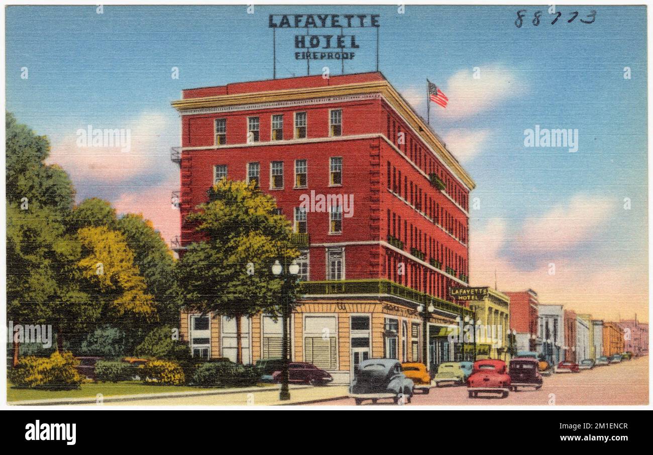 Lafayette Hotel , Hotels, Tichnor Brothers Collection, Postkarten der Vereinigten Staaten Stockfoto