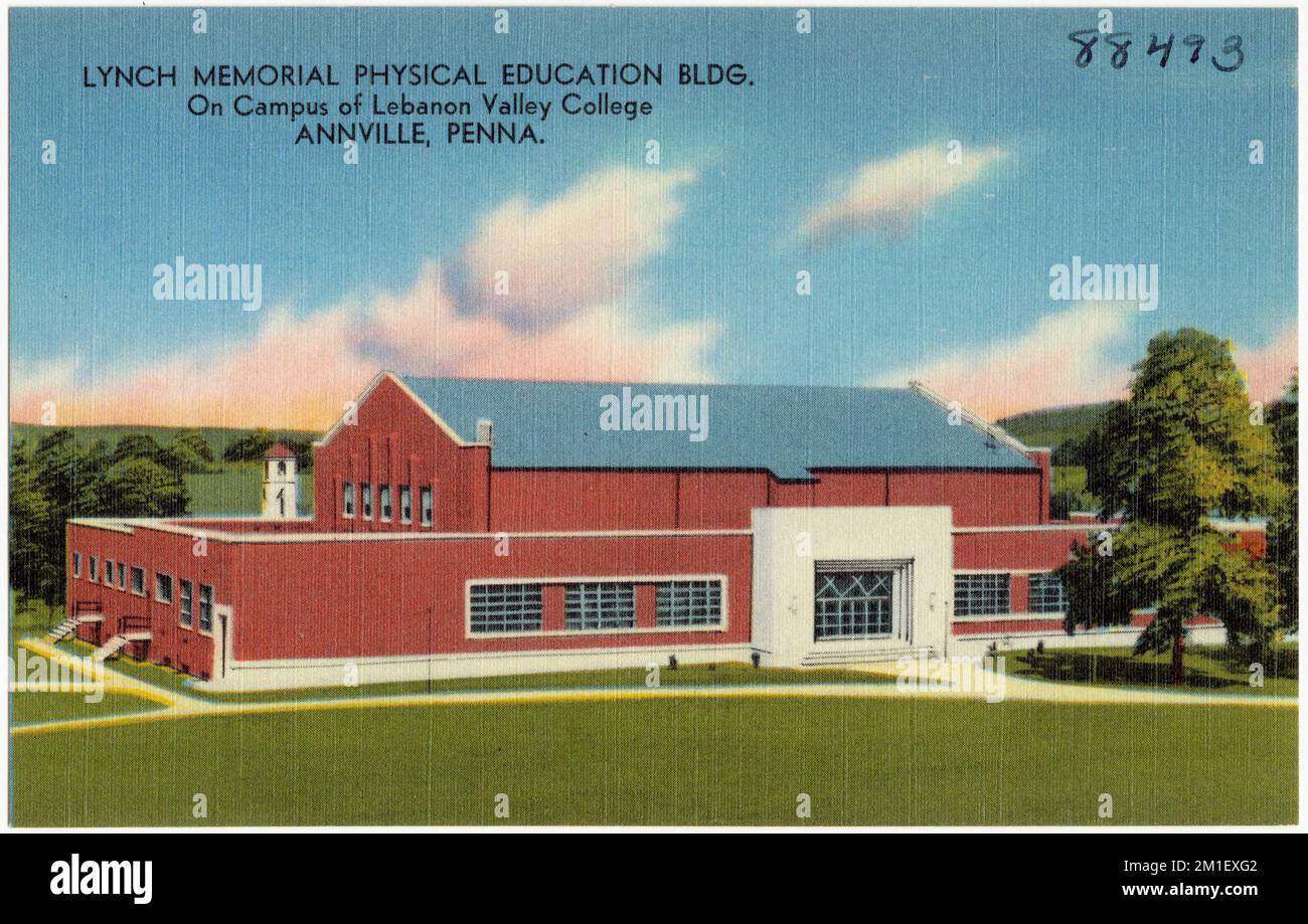 Lynch Memorial Physical Education Bldg., auf dem Campus des Lebanon Valley College, Annville, Penna. , Universitäten und Hochschulen, Tichnor Brothers Collection, Postkarten der Vereinigten Staaten Stockfoto
