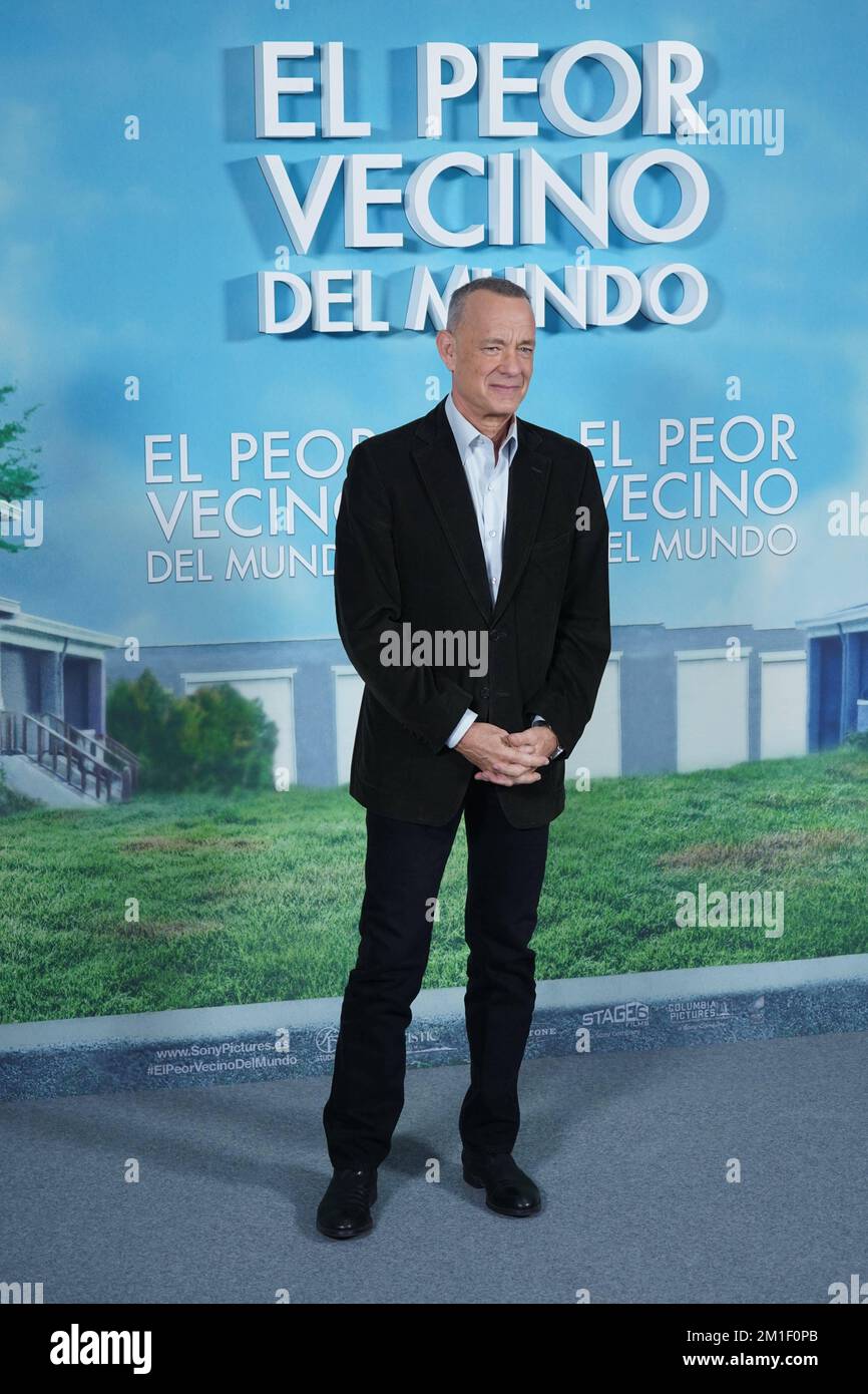 Madrid, Spanien. 12.. Dezember 2022. Schauspieler Tom Hanks beim Fotofilm „El peor vecino del mundo“ in Madrid am Montag, den 12. Dezember 2022. Kredit: CORDON PRESS/Alamy Live News Stockfoto