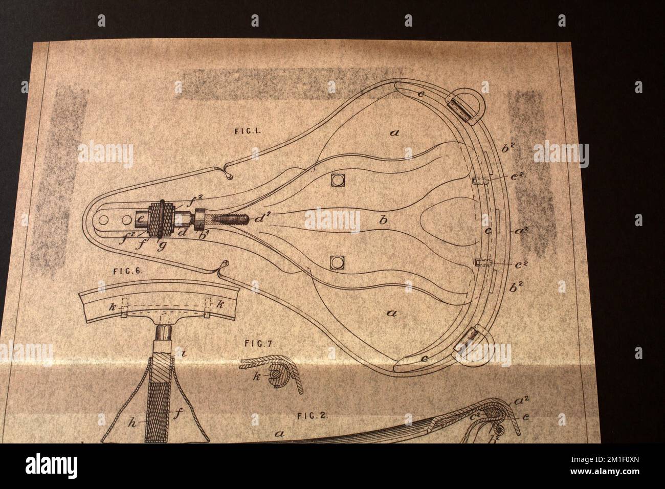Brooks England Fahrradsattel mit klassischer Werbekunst Stockfoto