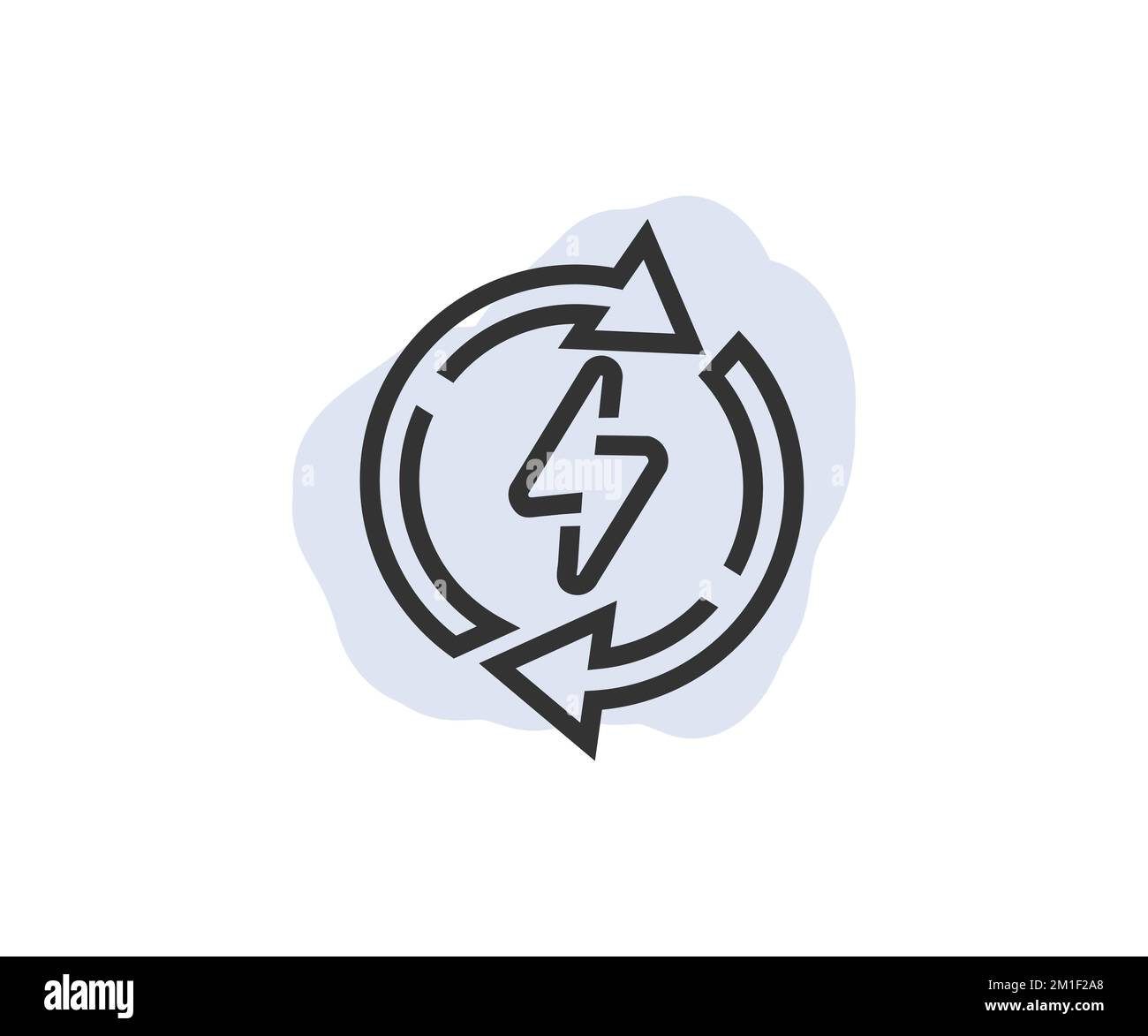 Logo des Symbols „Erneuerbare Energien“. Alternative Stromquellen. Energiebezogene Symbolgruppe. Ikonen für erneuerbare Energien, umweltfreundliche Technologie. Erneuerbar. Stock Vektor