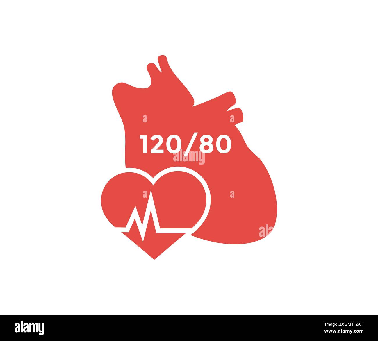 Human Heart Beat Symbol, medizinischer Heartbeat Rhythm und Blutdruck Logo Design. Hypertoniepuls-Vektordesign und Illustration. Stock Vektor