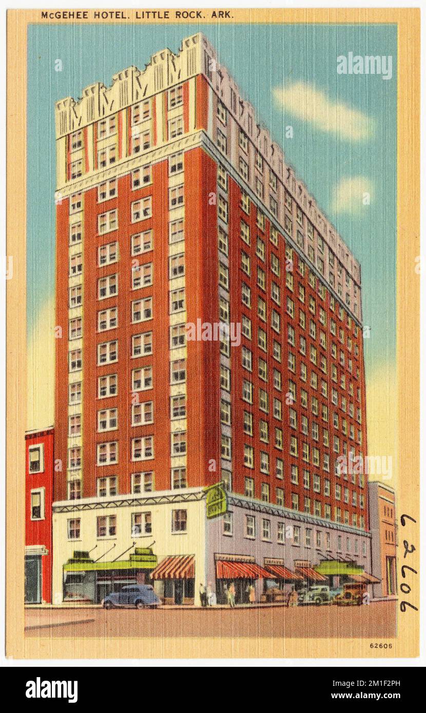 McGehee Hotel, Little Rock, Ark. , Hotels, Tichnor Brothers Collection, Postkarten der Vereinigten Staaten Stockfoto