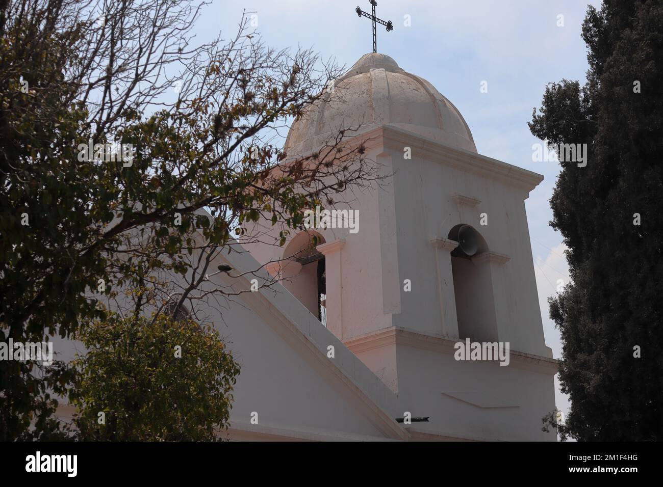 Detail des Hauptturms von Humahuaca - Humahuaca, Jujuy, Argentinien Stockfoto