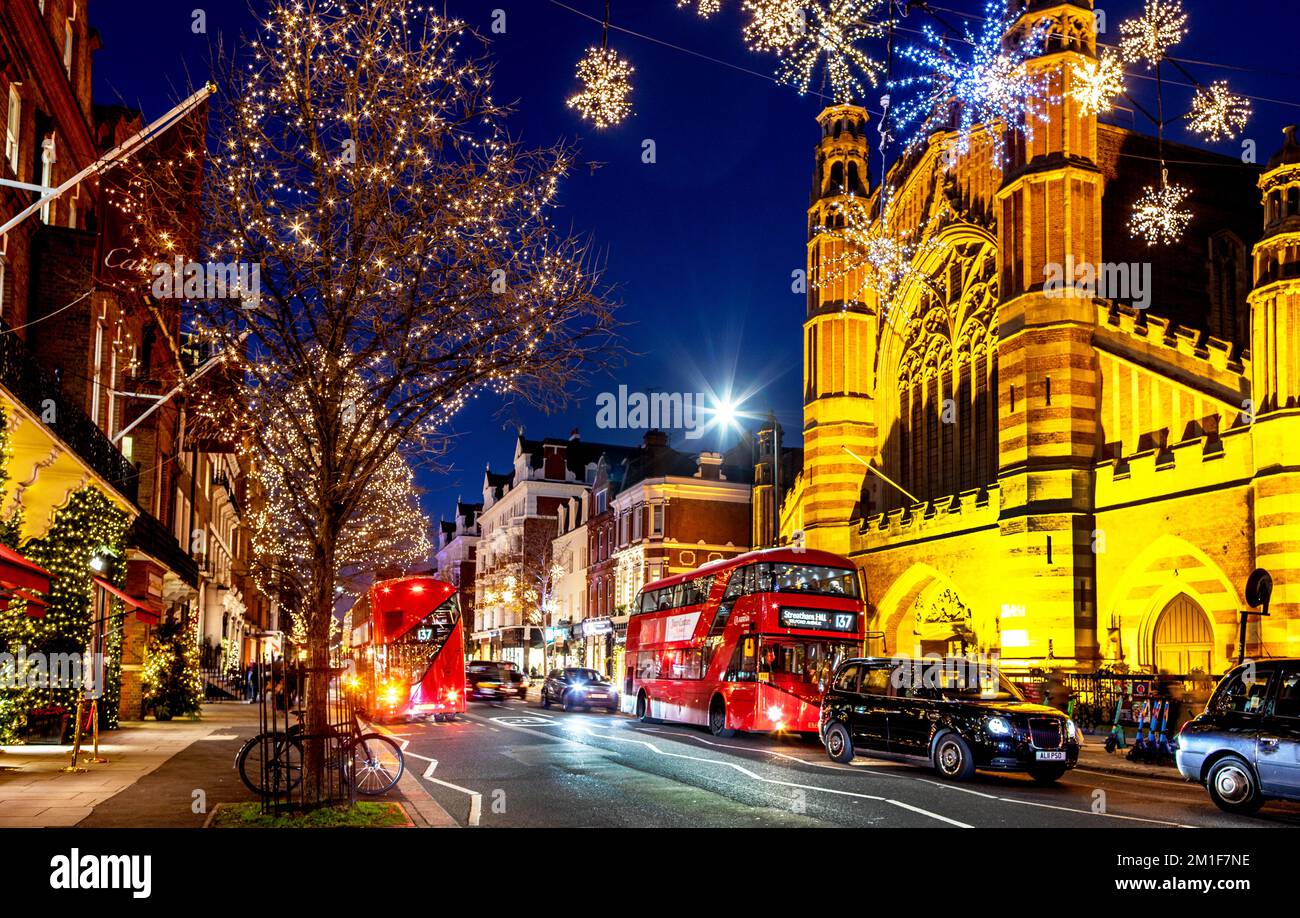 Sloane Street Christmas Lights London UK Stockfoto