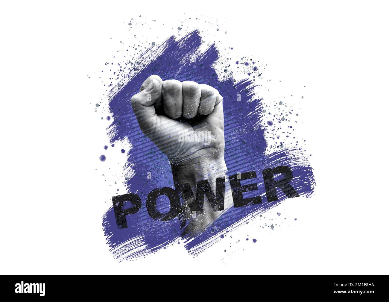 Die Faust ist ein Symbol für den Protest gegen die Revolution der Macht Stockfoto