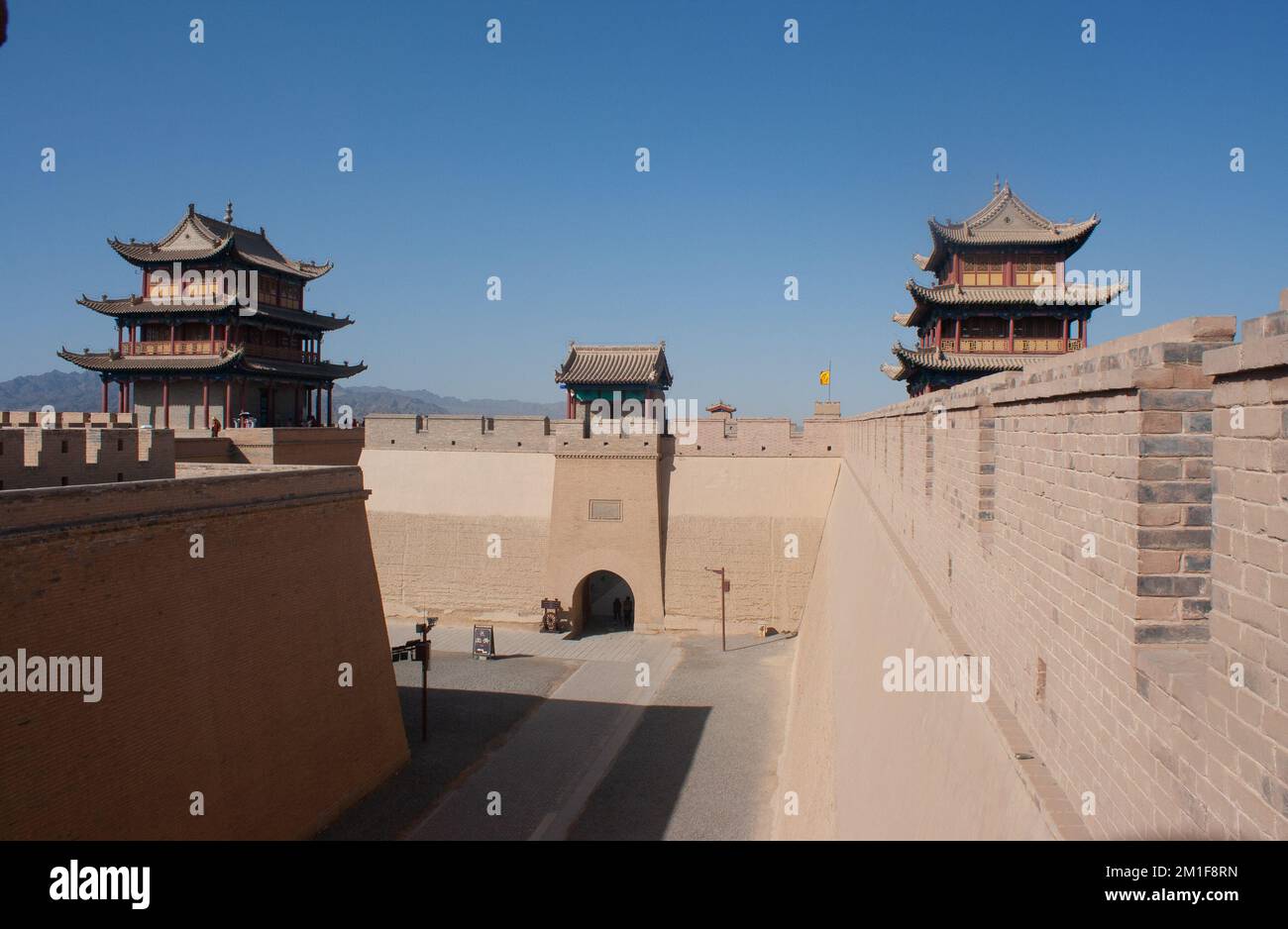 Jiayuguan Pass in Gansu, Chian Stockfoto