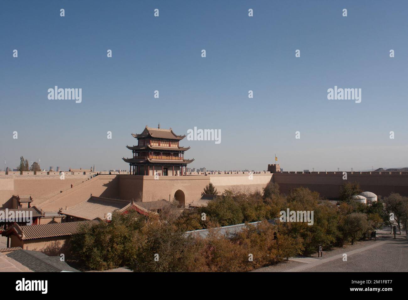 Jiayuguan Pass in Gansu, Chian Stockfoto