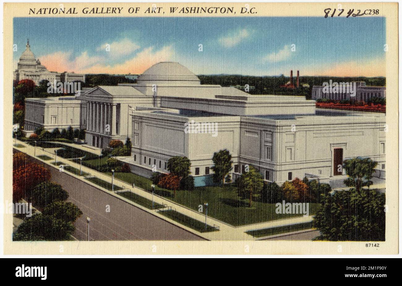 National Gallery of Art, Washington, D.C., Galerien und Museen, Tichnor Brothers Collection, Postkarten der Vereinigten Staaten Stockfoto