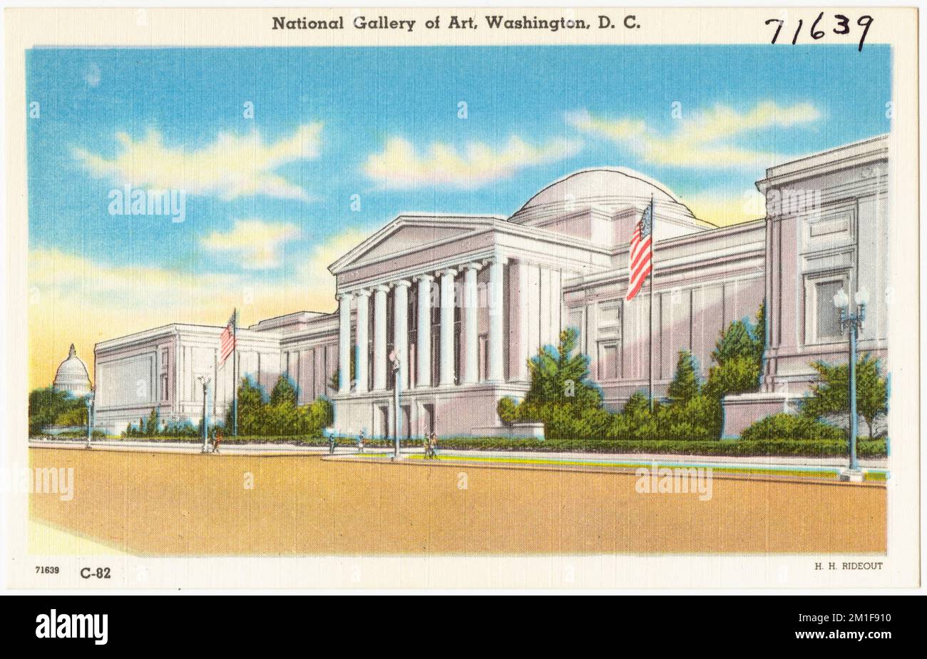 National Gallery of Art, Washington, D.C., Galerien und Museen, Tichnor Brothers Collection, Postkarten der Vereinigten Staaten Stockfoto