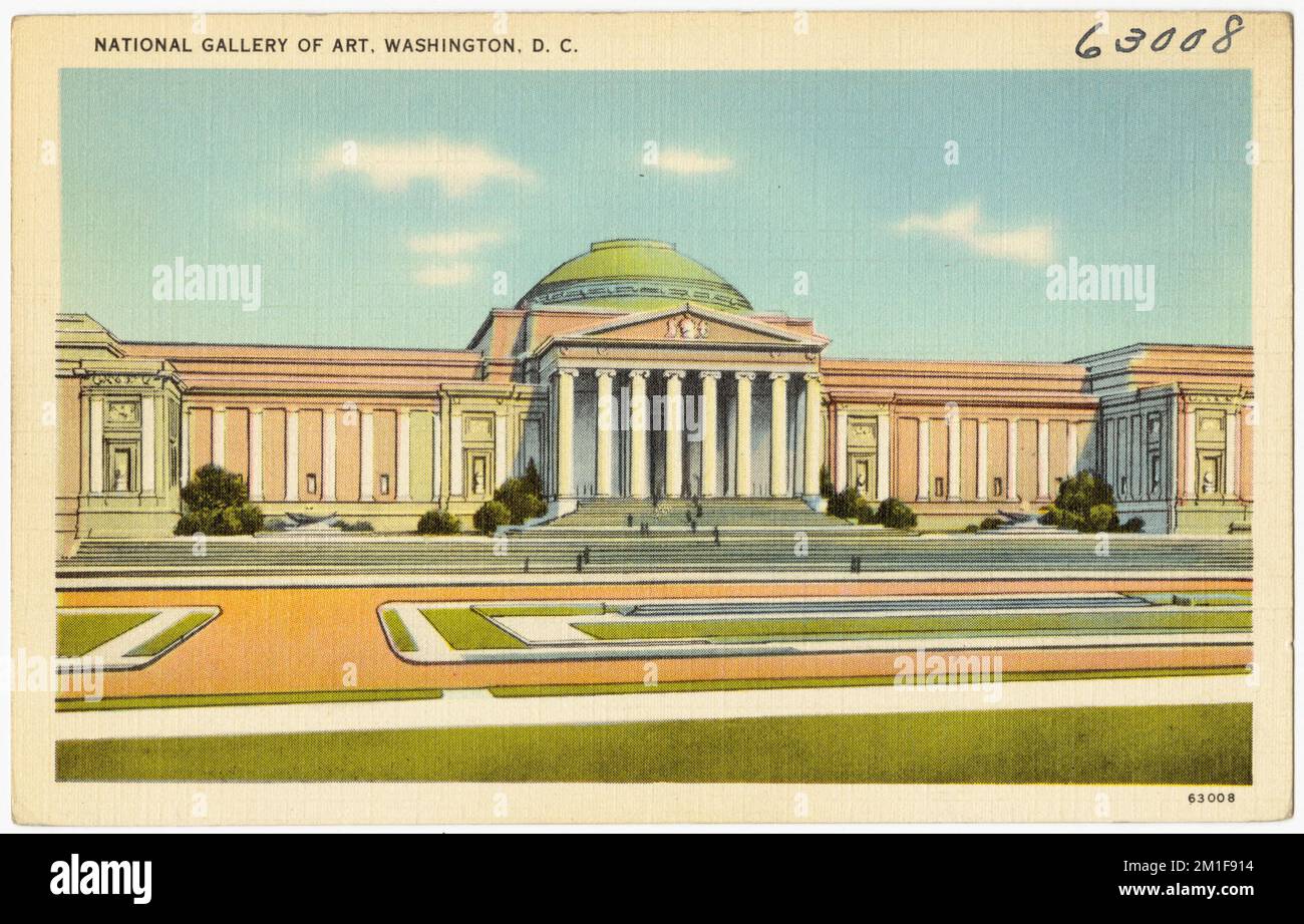 National Gallery of Art, Washington, D.C., Galerien und Museen, Tichnor Brothers Collection, Postkarten der Vereinigten Staaten Stockfoto