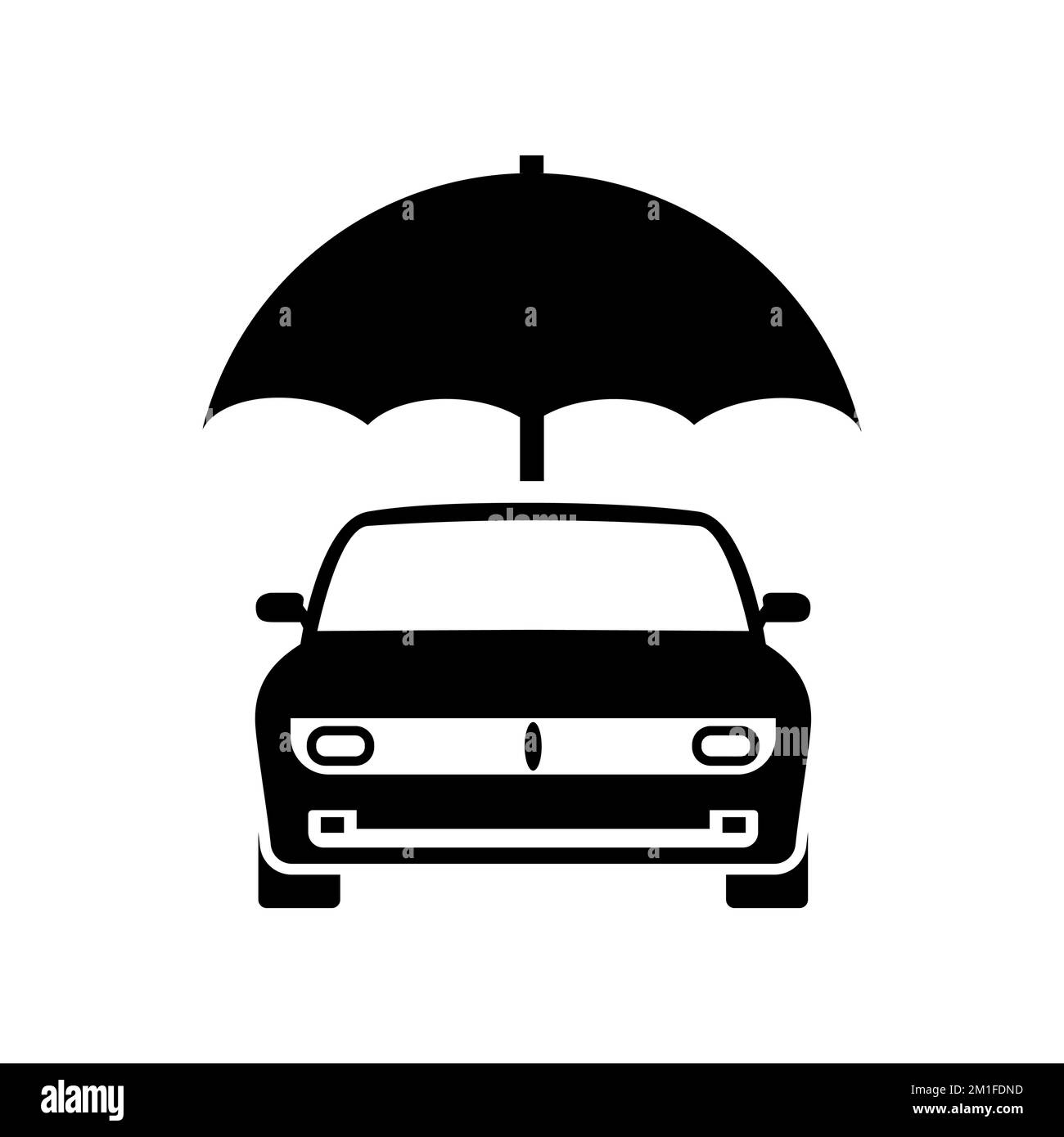 Kfz-Versicherung Vektor Logo Konzept schützen Symbol. Kfz-Versicherung Regenschirm Abdeckung Pflege Illustration Stock Vektor