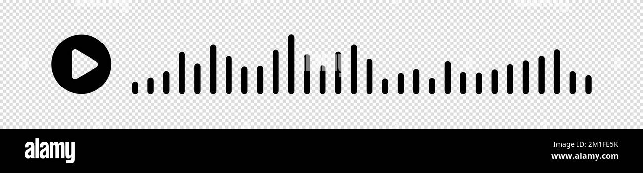 Audiowelle. Symbol klingt nach einem Lied. EQ. Podcast-Welle. Symbole auf isoliertem Hintergrund. Sprachnachricht. Vektordarstellung. Stock Vektor