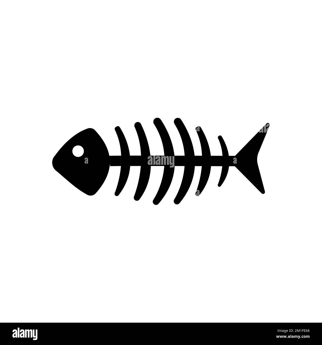 Darstellung des schwarzen Zeichensymbols eines Fischskeletts Stock Vektor
