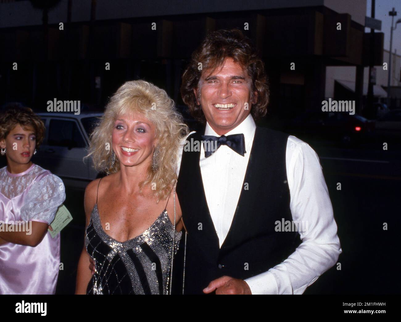 Michael Landon und seine Frau Cindy Landon besuchen am 15. August 1984 die Premiere „Sam's Son“ in Beverly Hills im Academy Theatre in Beverly Hills, Kalifornien. Kredit: Ralph Dominguez/MediaPunch Stockfoto