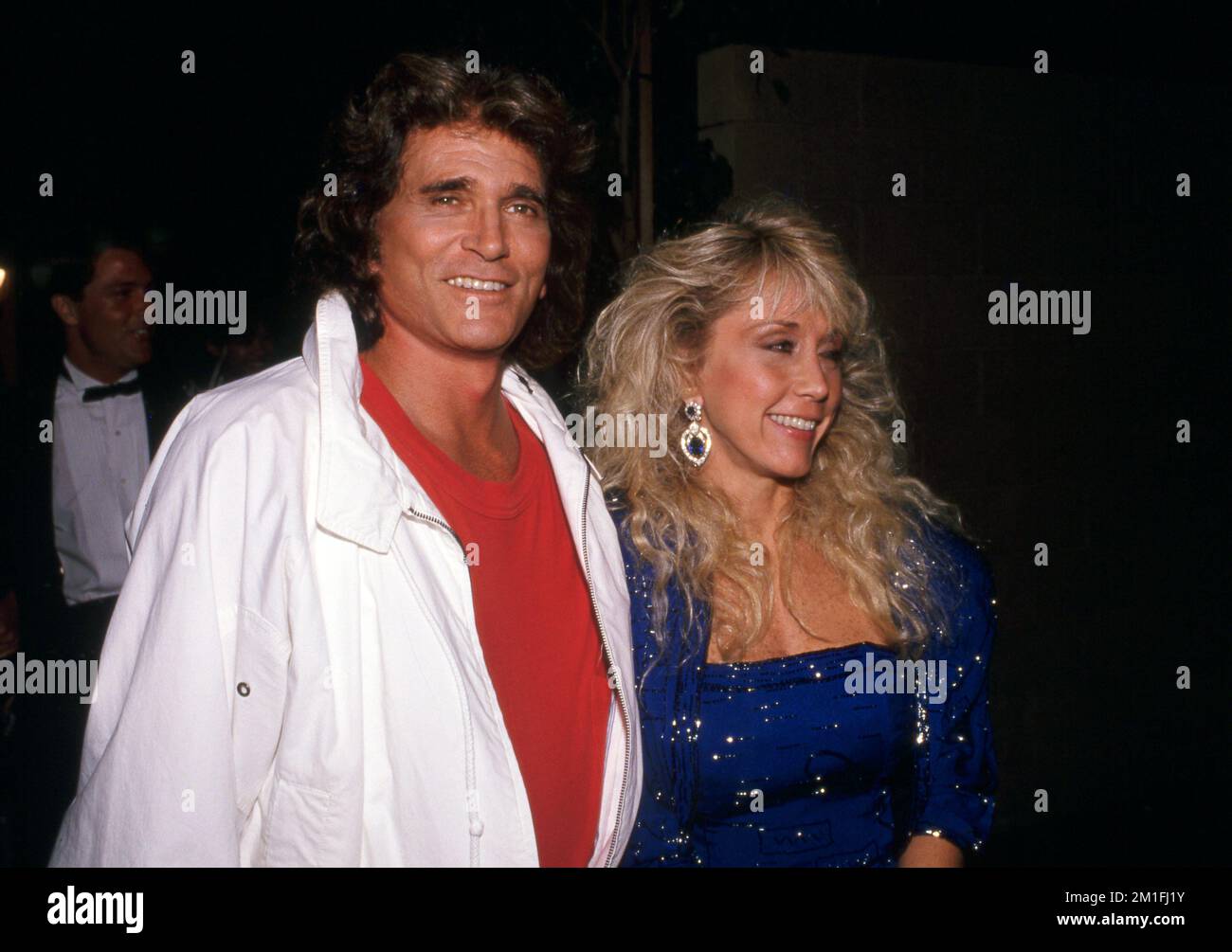 Michael Landon und seine Frau Cindy bei den 15. Annual People's Choice Awards am 12. März 1989 in den Walt Disney Studios in Burbank, Kalifornien. Kredit: Ralph Dominguez/MediaPunch Stockfoto