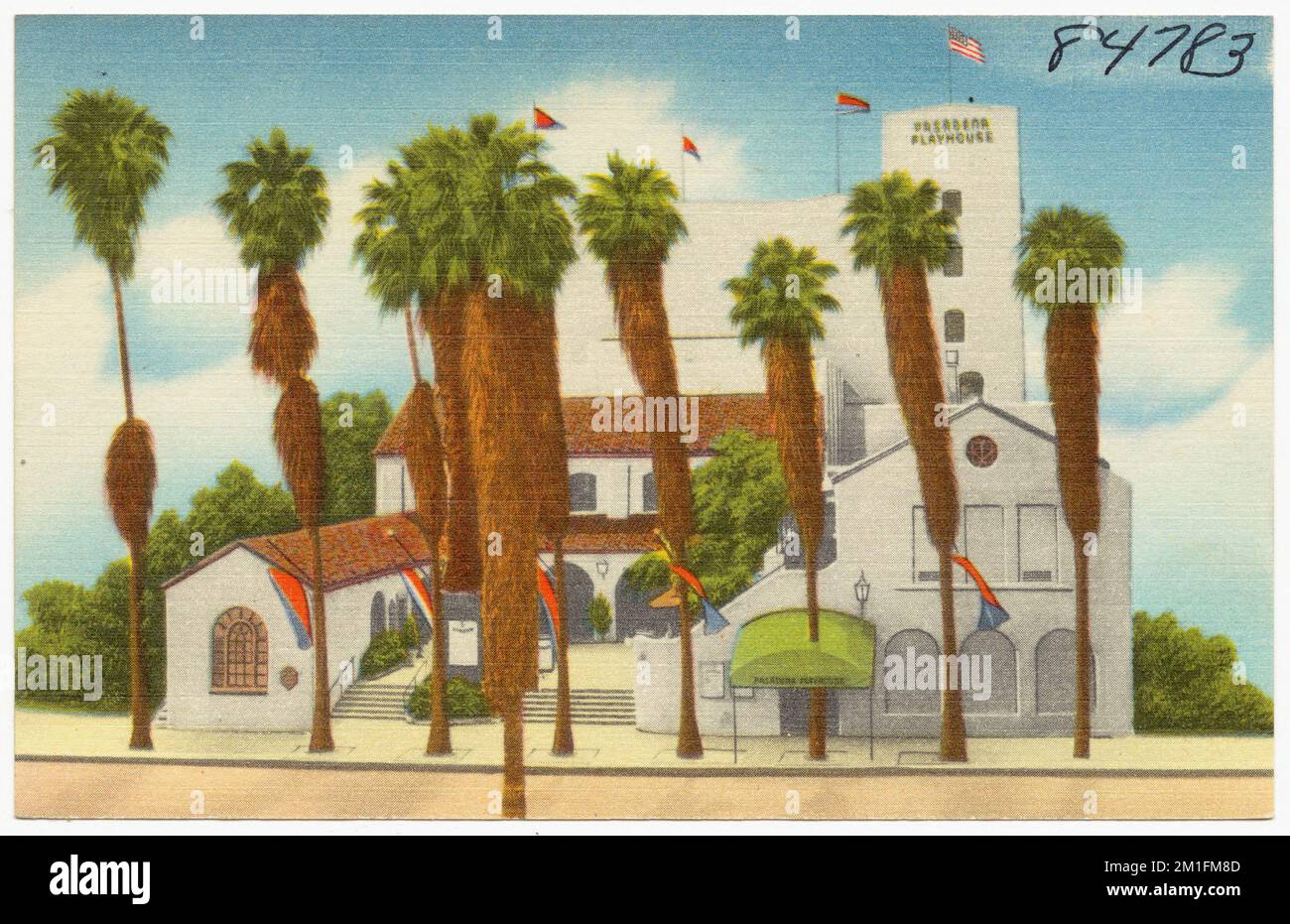 Pasadena Playhouse, Theater, Tichnor Brothers Collection, Postkarten der Vereinigten Staaten Stockfoto