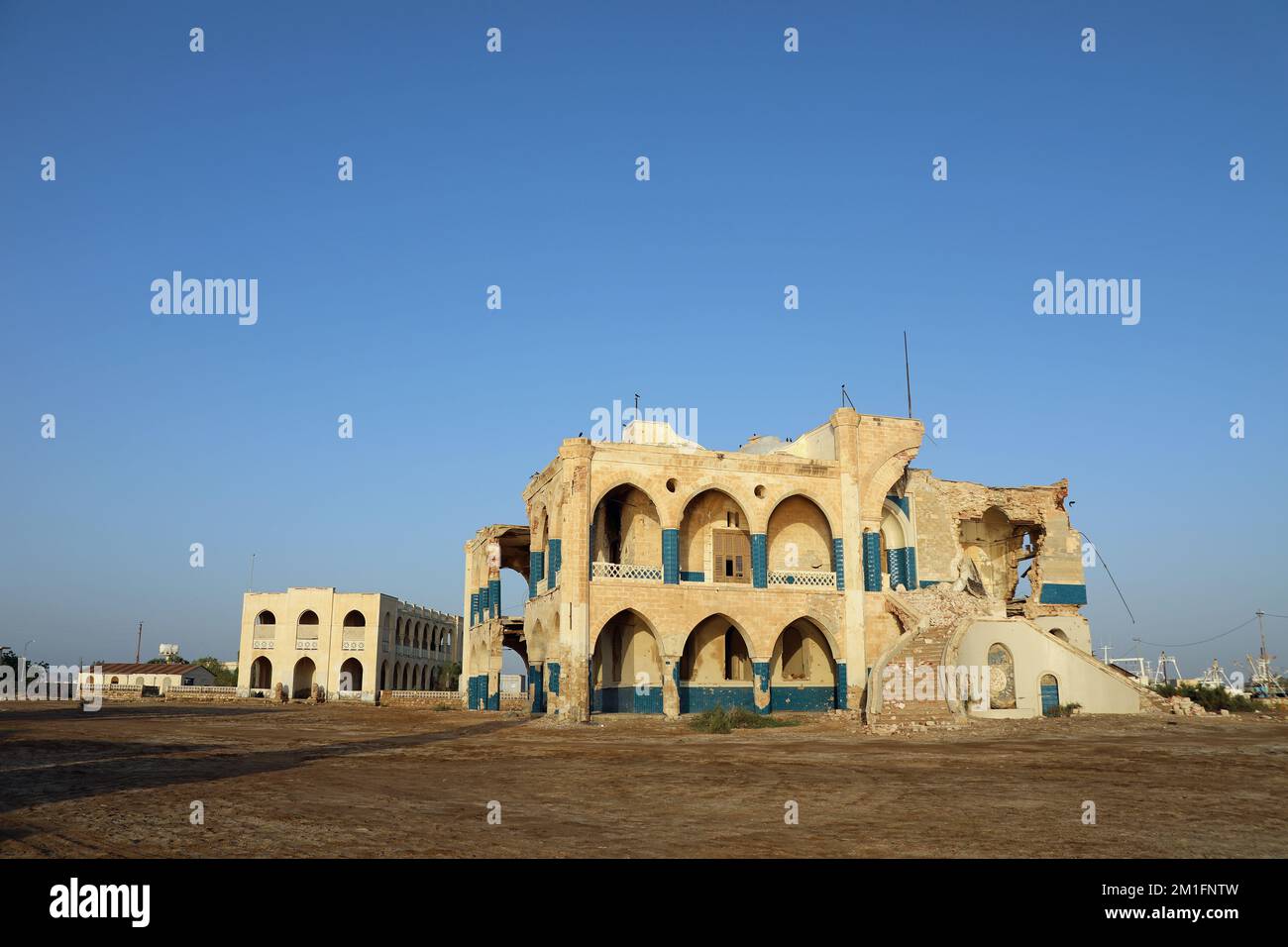 Historische Überreste des Kaiserpalastes, verwendet von Haile Selassie in Massawa in Eritrea Stockfoto