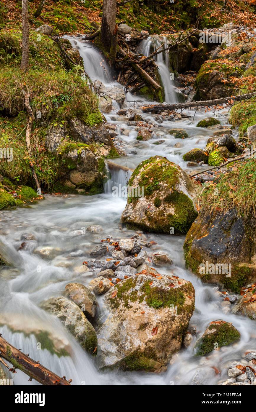 Spatlahnerklamm-Schlucht bei Ellmau, Wilder Kaiser-Gebirge, Tirol, Österreich Stockfoto