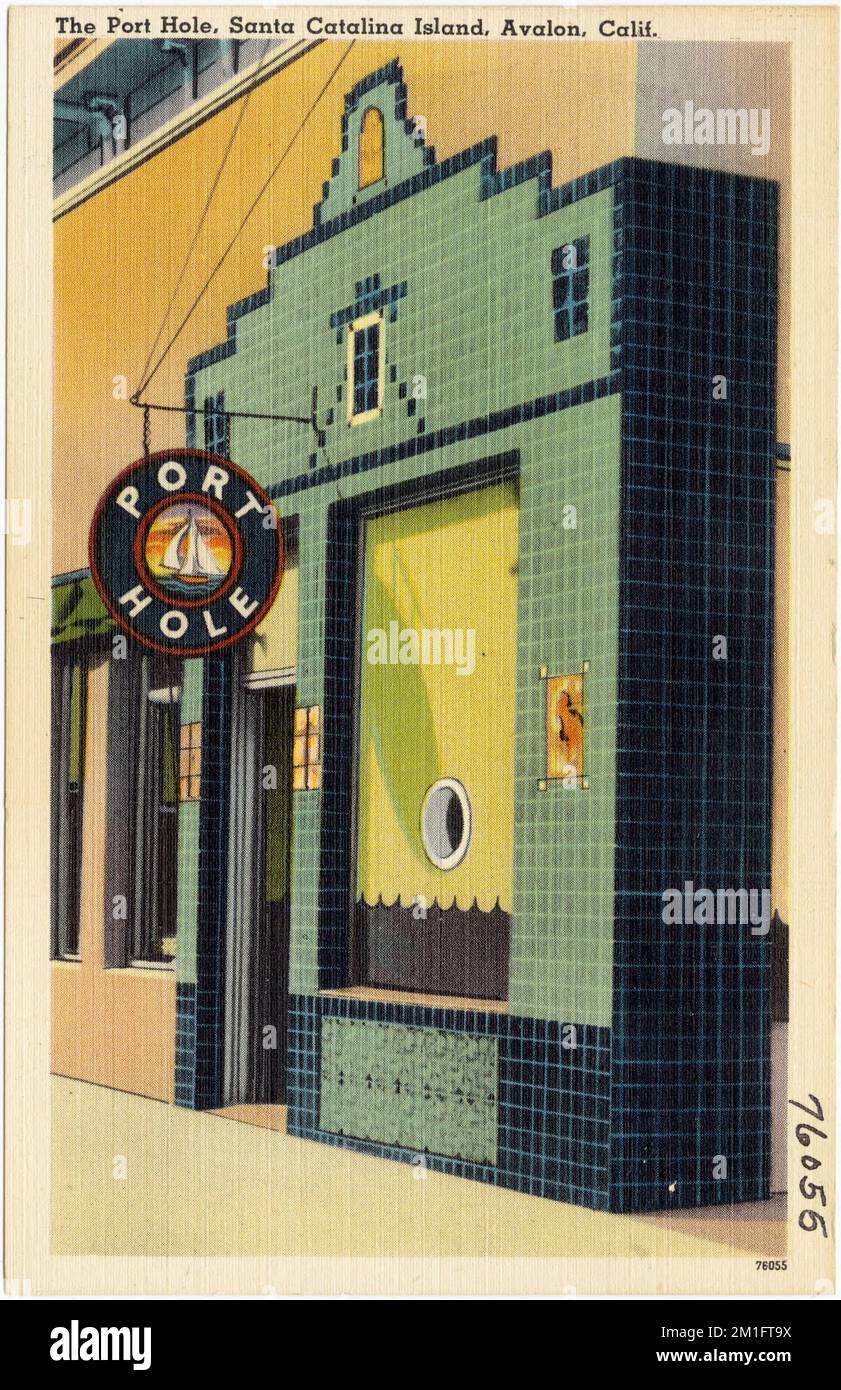Port Hole, Santa Catalina Island, Avalon, Kalifornien , Bars, Tichnor Brothers Collection, Postkarten der Vereinigten Staaten Stockfoto