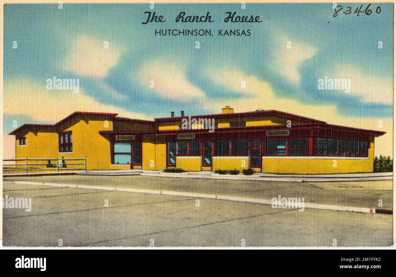 The Ranch House, Hutchinson, Kansas, Restaurants, Tichnor Brothers Collection, Postkarten der Vereinigten Staaten Stockfoto