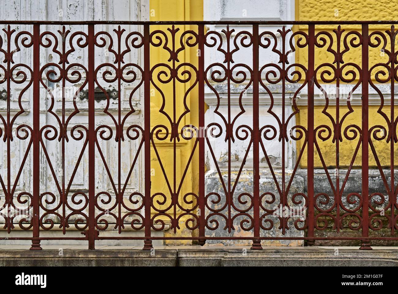 Dekoratives Gitter in der Veranda, Petropolis, Rio de Janeiro, Brasilien Stockfoto