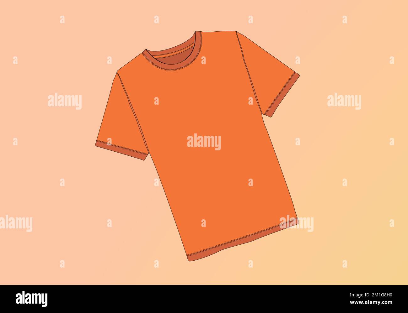 T-Shirt-Kleid, technische Modezeichnung mit Rundhalsausschnitt, langen Ärmeln, Mini-Länge, Übergröße, Bleistiftspitze. Flache Bekleidungsvorlage vorne. Frauen Stock Vektor