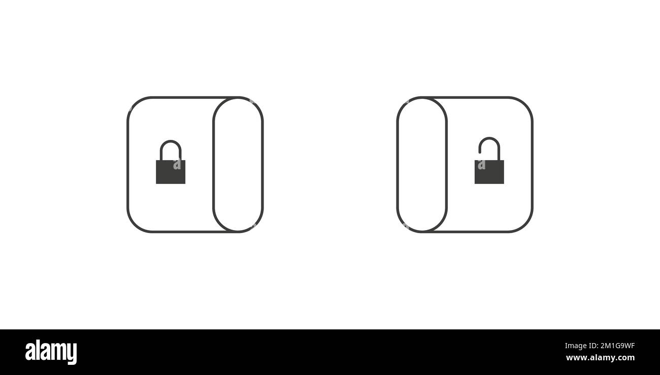 Symbole Umschalten. Ein- und aus-Umschalttasten. Moderner flacher Stil. Vektordarstellung Stock Vektor