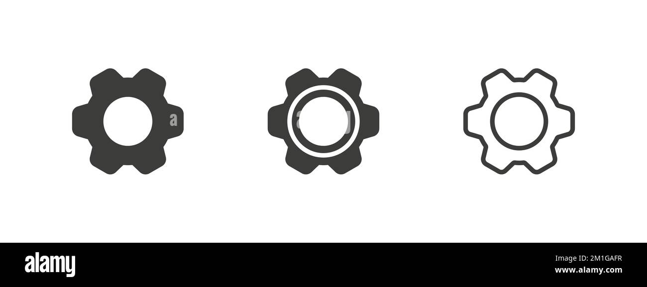Zahnradsymbole Konzept. Zahnradpiktogramm. Symbol für Gangeinstellung. Vektordarstellung Stock Vektor