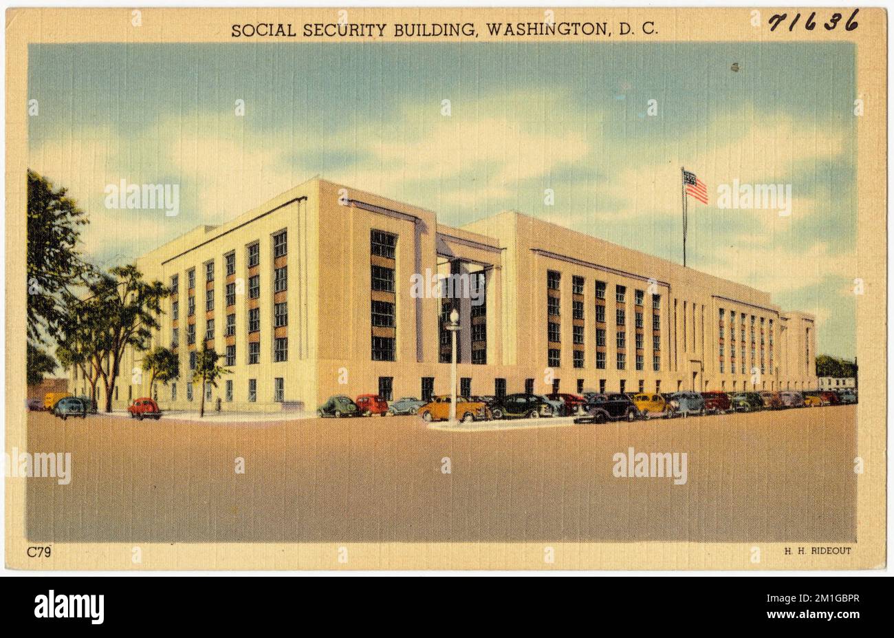 Sozialversicherungsgebäude, Washington, D.C., Regierungseinrichtungen, Tichnor Brothers Collection, Postkarten der Vereinigten Staaten Stockfoto Sozialversicherungsgebäude, Washington, D.C., Regierungseinrichtungen, Tichnor Brothers Collection, Postkarten der Vereinigten Staaten Stockfoto