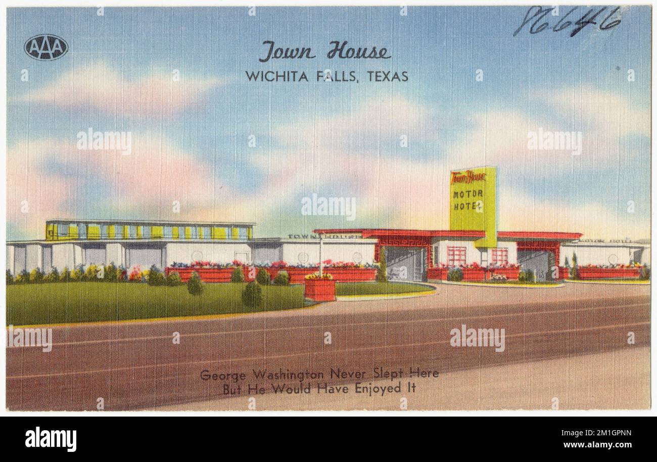 Town House, Wichita Falls, Texas , Hotels, Tichnor Brothers Collection, Postkarten der Vereinigten Staaten Stockfoto
