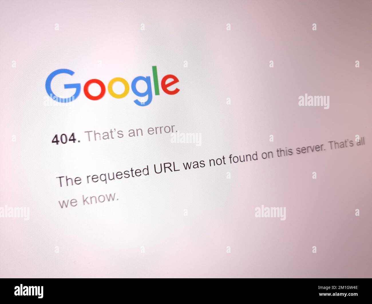 KONSKIE, POLEN - 12. Dezember 2022: Fehler 404 auf Google-Website auf Laptop-Bildschirm angezeigt Stockfoto