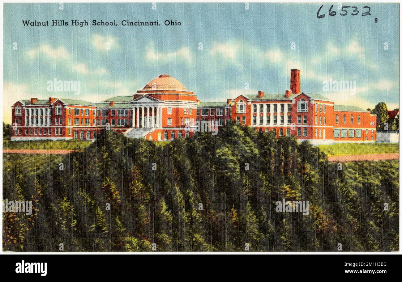 Walnut Hill High School, Cincinnati, Ohio, Schulen, Tichnor Brothers Collection, Postkarten der Vereinigten Staaten Stockfoto