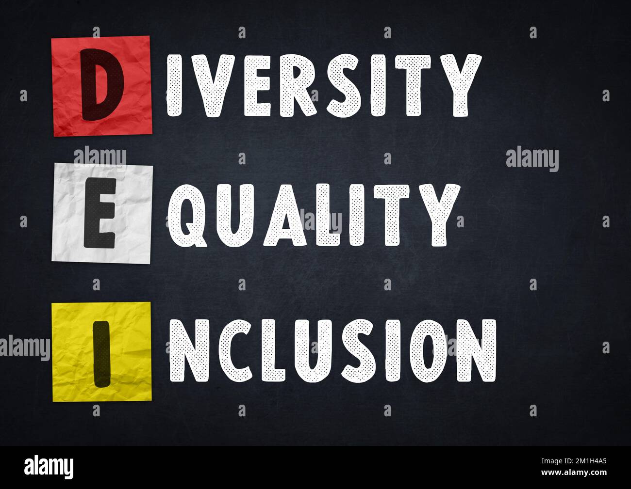 Diversity Equality and Inclusion - das Schwarze Brett-Konzept Stockfoto