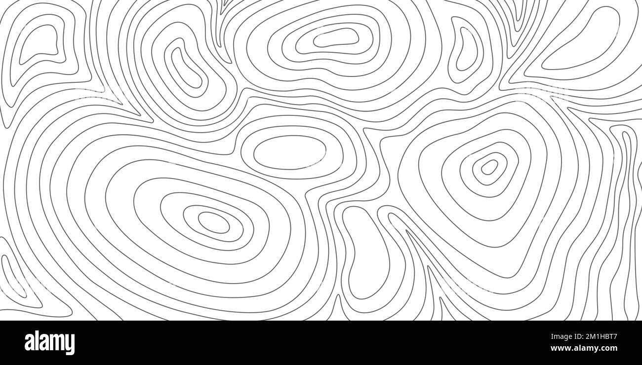 Topografische Kartenskizze. Handgezeichnete Querschnittskontur. Grafisches Gelände auf weißem Hintergrund. Darstellung der Vektorkontur. Stock Vektor