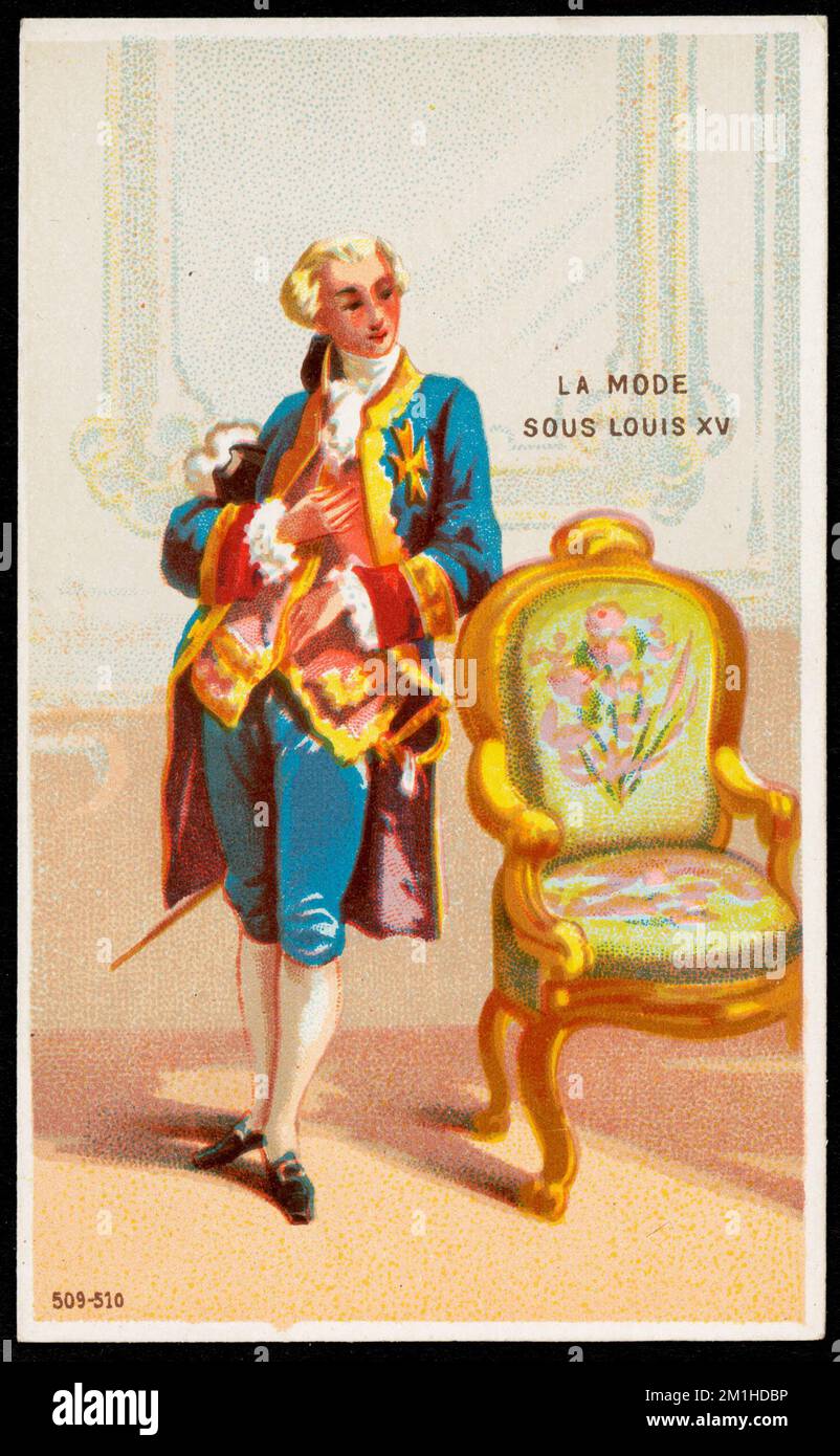 La-Modus sous Louis XV , Herren, Bekleidung & Kleidung, 19. Century American Trade Cards Stockfoto