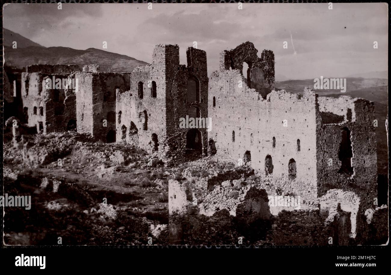 Μυστράς. Ανακτορα παλαιολογων - Mistra. Les Palais des paleologues, archäologische Stätten, Schlösser und Paläste, Palast von Mistra Mistra, Griechenland. Nicholas Catsimpoolas Kollektion Stockfoto