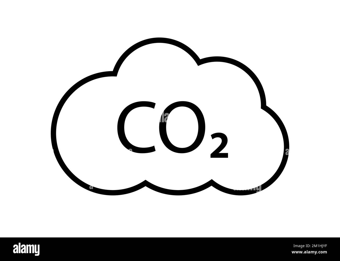 Vektorliniensymbol für CO2-Emissionen. Kohlengaswolke, Kohlendioxid-Verschmutzung. Globales Konzept für Abgasemissionssmog Stock Vektor