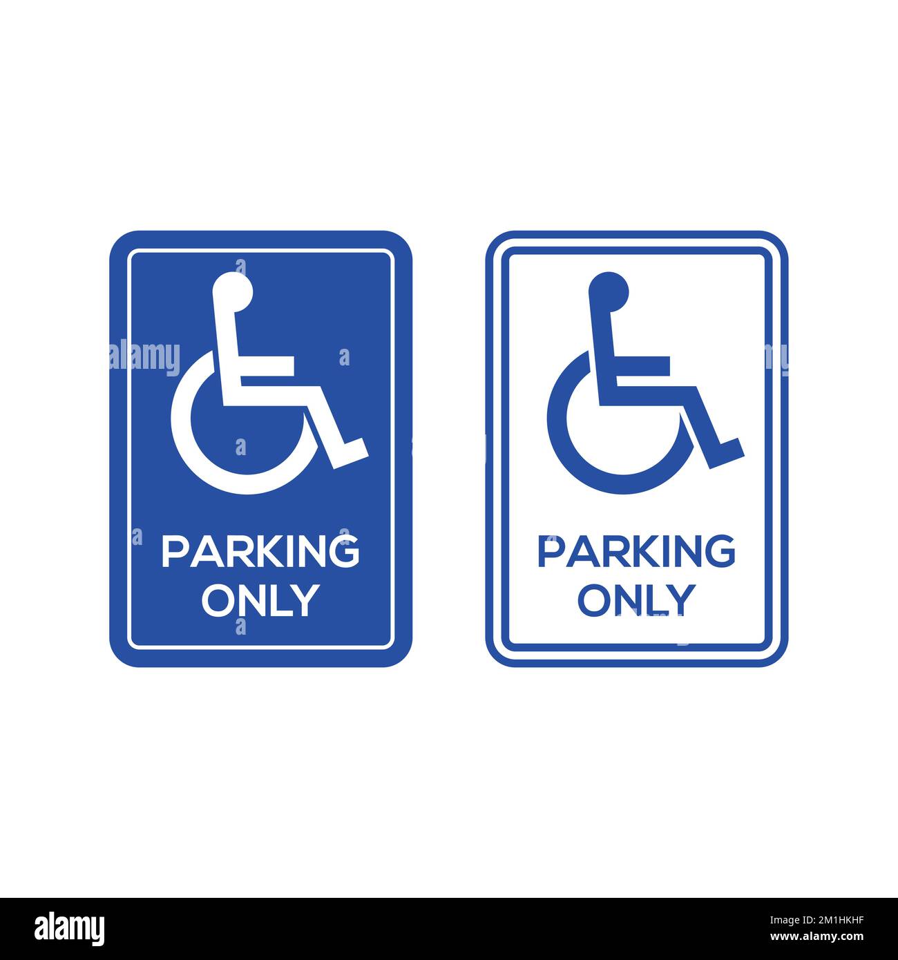 Behindertenparkplatz nur Schild. Spezielles zugängliches Verkehrsvektorparksymbol. Stock Vektor