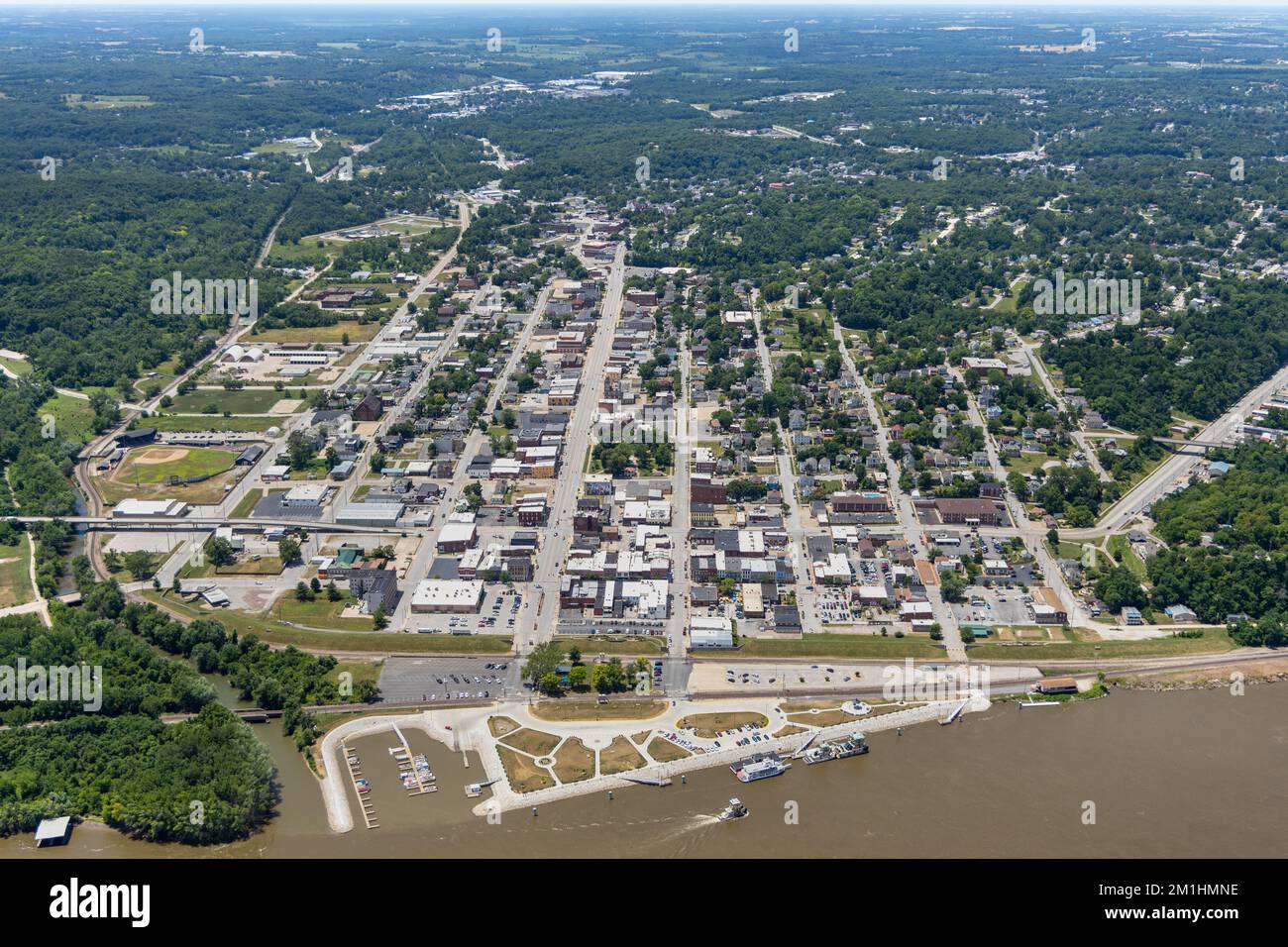 Hannibal, Missouri, USA, aus der Vogelperspektive Stockfoto