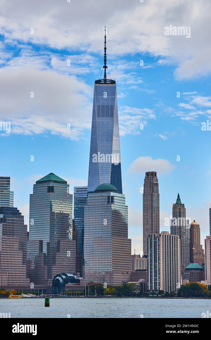Wunderschöne Details der Skyline von New York City von New Jersey aus gesehen Stockfoto
