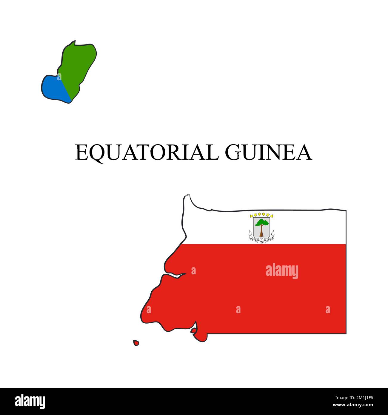 Äquatorialguinea-Kartenvektordarstellung. Weltwirtschaft. Berühmtes Land. Zentralafrika. Afrika. Stock Vektor