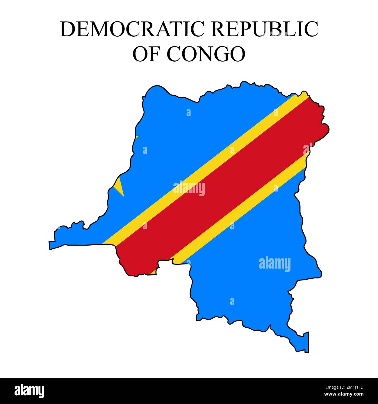 Demokratische Republik Kongo - Kartenvektordarstellung. Weltwirtschaft. Berühmtes Land. Zentralafrika. Afrika. Stock Vektor