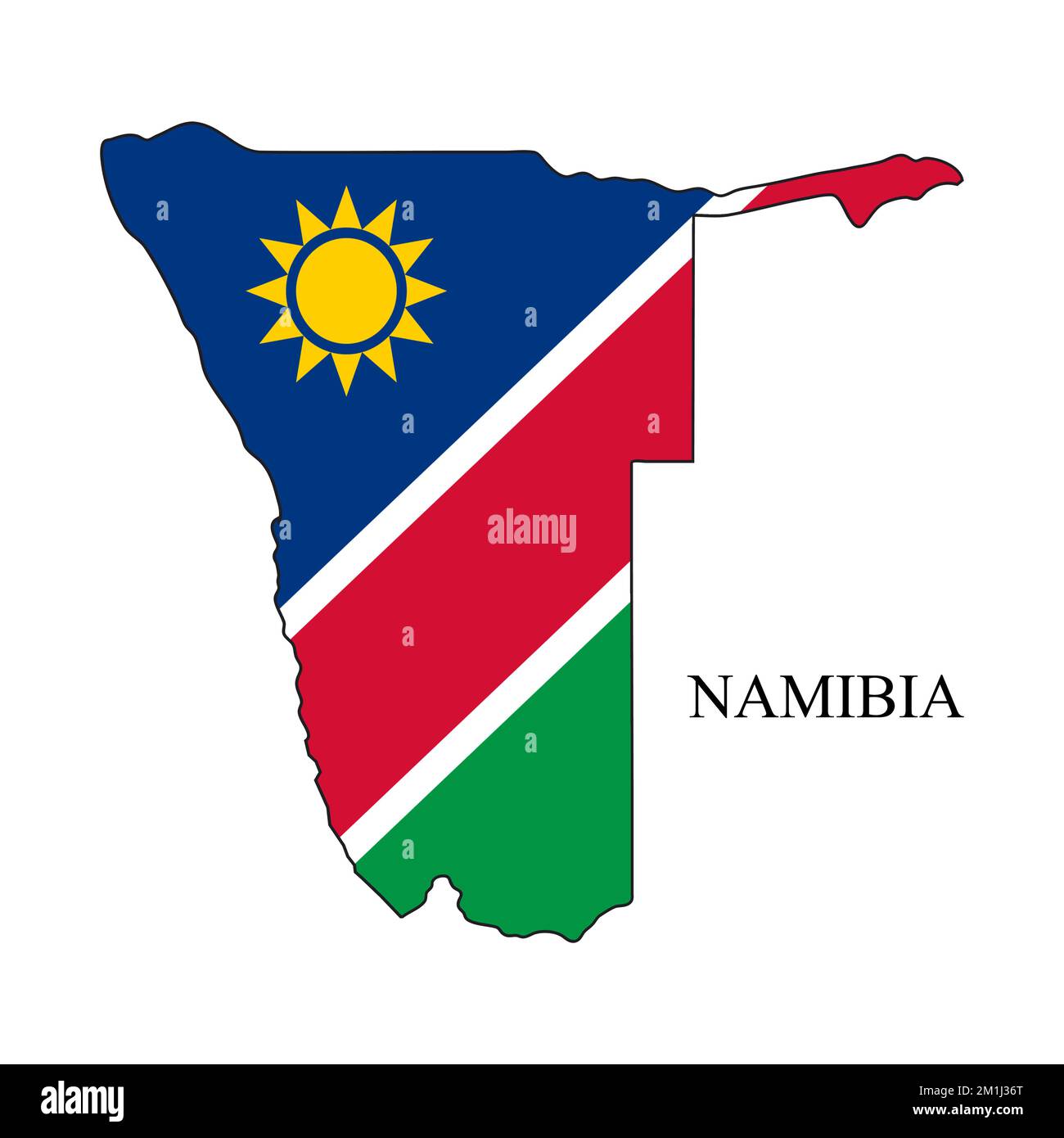 Darstellung des Namibia-Kartenvektors. Weltwirtschaft. Berühmtes Land. Südliches Afrika. Afrika. Stock Vektor