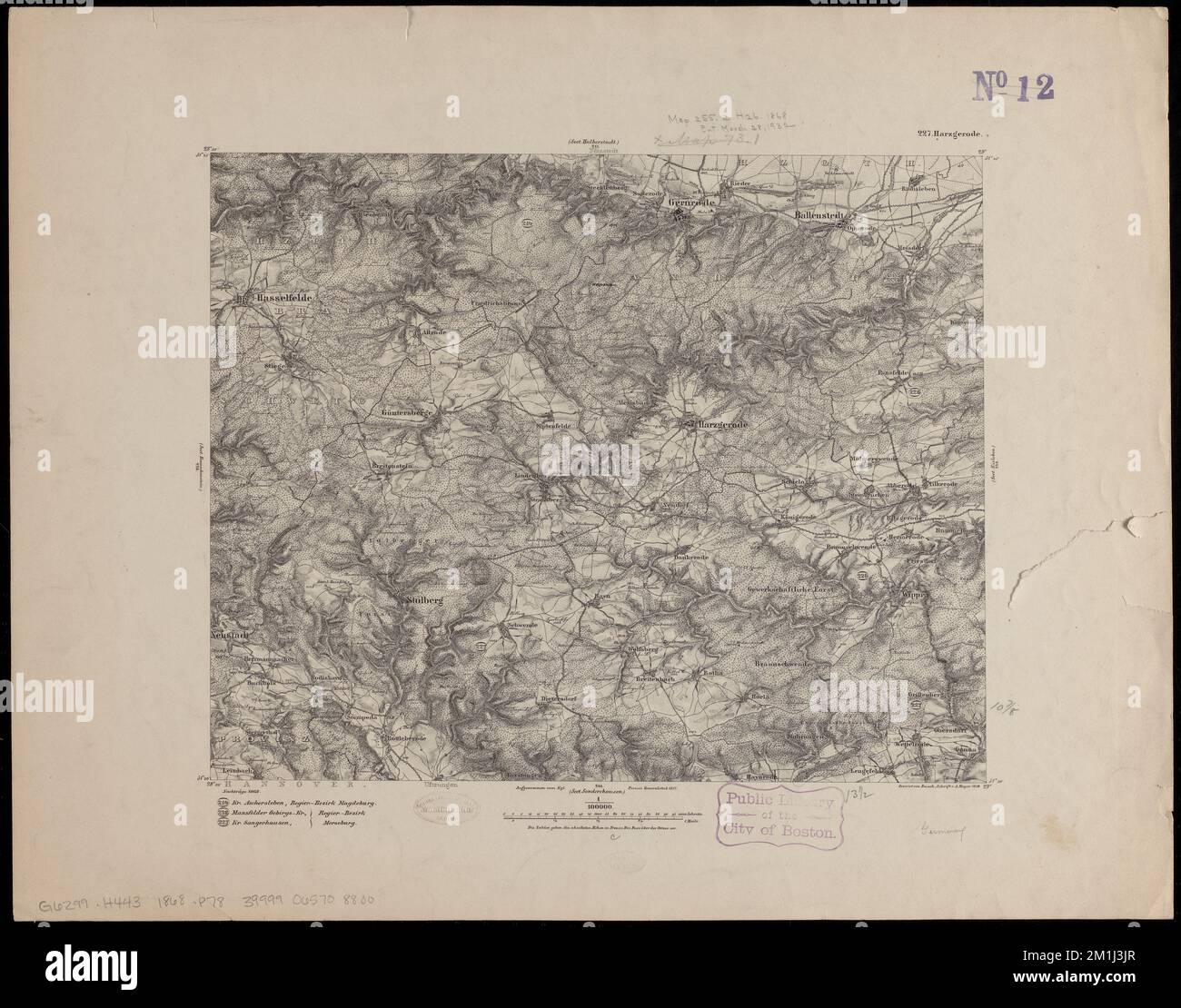 227 Harzgerode , Harzgerode Deutschland, Maps Norman B. Leventhal Map Center Collection Stockfoto